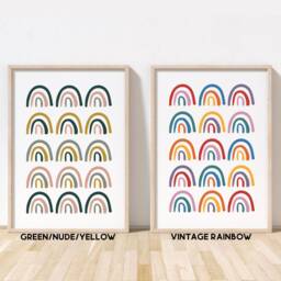 Scandi Rainbow Print - Nursery Kids Bedroom Playroom Girls Boys Kitchen Office - Unframed - thumbnail 3
