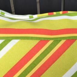 striped Outdoor Pillow Cover Green, Red & White Patio Decor - 20x20 Inch - thumbnail 2