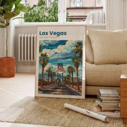 Las Vegas Travel Print - Usa Poster United States Of America Wall Art - thumbnail 2