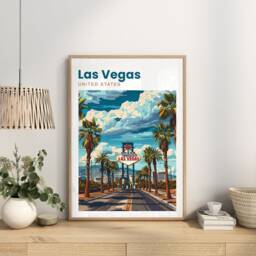 Las Vegas Travel Print - Usa Poster United States Of America Wall Art - thumbnail 3