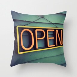Retro Pillow - Open Sign Case Cushion 16x16 18x18 20x20 Cover - thumbnail 1