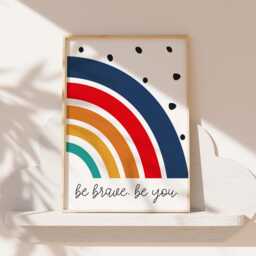 Set Of 2 Rainbow Prints, Boys Nursery Bedroom Decor, Wall Art, Playroom, Affirmation, Motivational - thumbnail 3