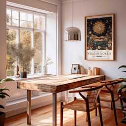 William Morris Poster, Sun & Moon Print, Floral Botanical Decor, Spiritual Wall Art - thumbnail 3