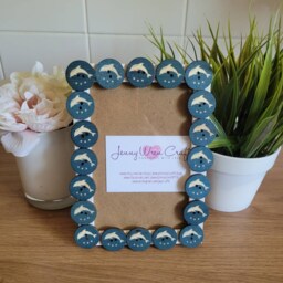 Blue & White Wooden Nautical Themed Button Photo Frame 4 X 6 Inches - thumbnail 3