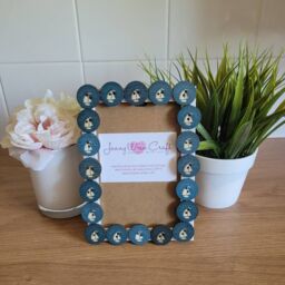 Blue & White Wooden Nautical Themed Button Photo Frame 4 X 6 Inches - thumbnail 2