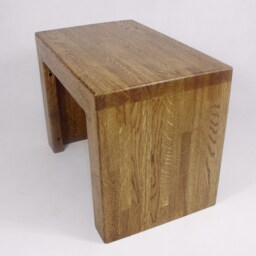 Stool Stand Side Table Footstool Made Of Solid Oak Wood Rustic Wooden Bench - thumbnail 2