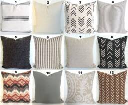 Black Pillows Decorative Throw Pillow Covers Pillows Ikat Pillows Tan Khaki Spa Blue All Sizes 16 18 20x20 Home Decor - thumbnail 1