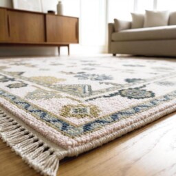 Handmade Wool Oushak Rug, Traditional Turkish Floral Design, Pink Multicolor Area Rug - thumbnail 3