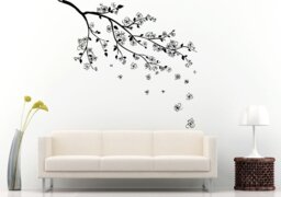 Sakura Japanese Tree Flower Branch Asian Nature Floral Decoration Wall Decal Vinyl Sticker Mural Room Decor L1127 - thumbnail 1