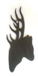 "Handmade Teak Wood Hand Carved Deer Head Carving Wall Hanging Art Home Decor/Gift 27""x9.75" - thumbnail 4