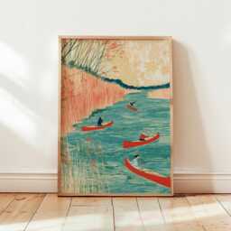 Canoe River Poster, Reed Marsh Landscape Print, Nature Wall Art - thumbnail 4