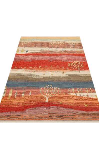 Cotton Turkish Kilim Rug Recycled Washable Flatweave, Bohemian Decor - image 1