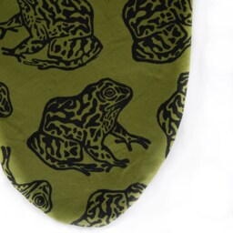 Gopher Frog Christmas Stocking. Olive Green. 100% Cotton. Hand Block Printed & Sewn - thumbnail 3