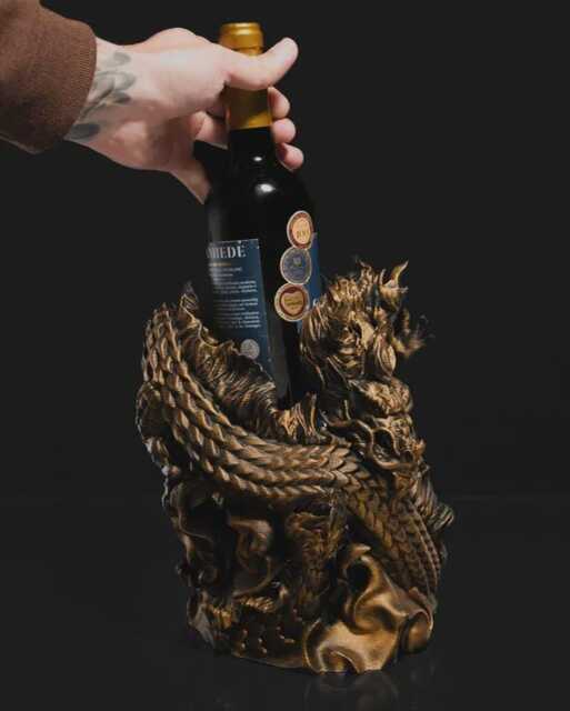 3D Printed Chinese Dragon Wine Holder - image 1