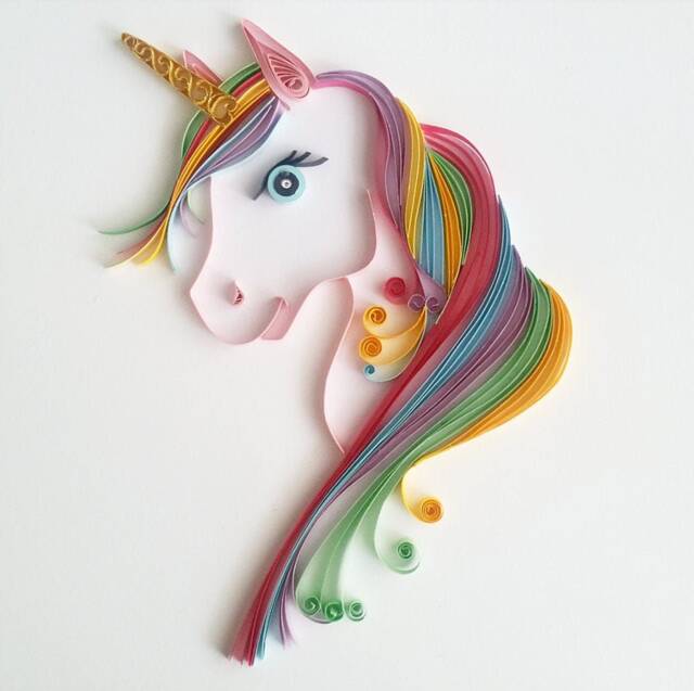 Quilling Art, Unicorn Quilled Home Decor, Nursery Decoration, Wall Baby Shower Gift, Paper Unicorn, Collectible, Gift Her - image 1
