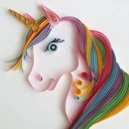 Quilling Art, Unicorn Quilled Home Decor, Nursery Decoration, Wall Baby Shower Gift, Paper Unicorn, Collectible, Gift Her - thumbnail 3