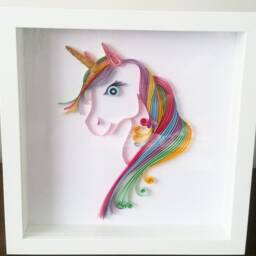 Quilling Art, Unicorn Quilled Home Decor, Nursery Decoration, Wall Baby Shower Gift, Paper Unicorn, Collectible, Gift Her - thumbnail 2
