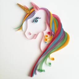 Quilling Art, Unicorn Quilled Home Decor, Nursery Decoration, Wall Baby Shower Gift, Paper Unicorn, Collectible, Gift Her - thumbnail 4