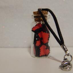 Miniature Polymer Clay Pixel Hearts in A Glass Bottle Figure Handmade Nintendo Art 8 Bit Retro Gaming Pin Charm - thumbnail 3
