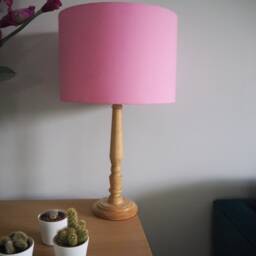 Pink Floral Lampshade Flowers Yellow Pinks Blues Handmade Fabric Silhoutte Drum Lamp Shade Ceiling Pendant Or Table Floor Various Sizes - thumbnail 4