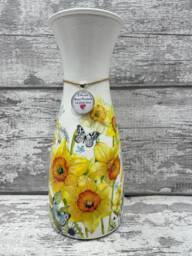 Mum Vase, Daffodil Vase , - Decoupage Gift, Flowers, Mother's Day Gifts - Clear Varnish Finish If Mums Were Flowers I'd Pick You - thumbnail 1