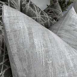 Elegant Grey - Silver Shimmer Scatter Cushion Cover - Luxury Designer Fabric For Sofa Bed Decor Laura Ashley Whinfell - thumbnail 3
