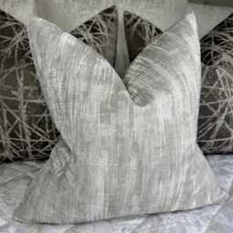 Elegant Grey - Silver Shimmer Scatter Cushion Cover - Luxury Designer Fabric For Sofa Bed Decor Laura Ashley Whinfell - thumbnail 1