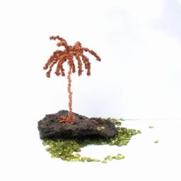 Gemstone Goldstone Canary Islands Palm Tree On Volcanic Lava - Lanzarote Sculpture - thumbnail 3