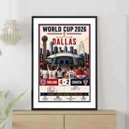 England Croatia World Cup Result - Football Print Scottish Gift Bespoke A5 A4 A3 Framed Or Unframed - thumbnail 2