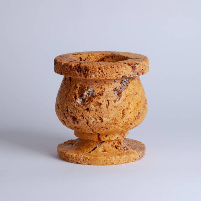 Handmade Orange Travertine Vase One-Of-A-Kind Home Decor - image 1