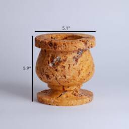 Handmade Orange Travertine Vase One-Of-A-Kind Home Decor - thumbnail 3