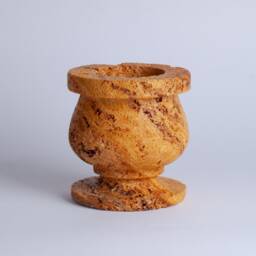 Handmade Orange Travertine Vase One-Of-A-Kind Home Decor - thumbnail 2
