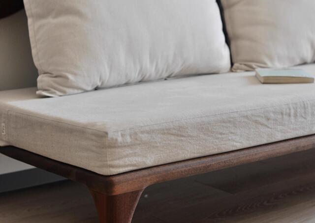 Linen Mattress Cover, Cushion Seat Cushion Cover With Piping, Bench Natural Linen Custom Made - image 1