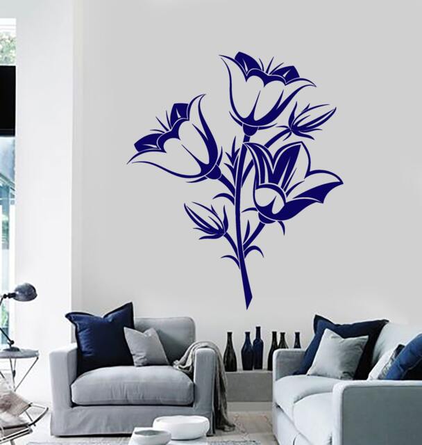 Wall Vinyl Decal Flowers On The Branch Bouquet Ornament Floral Modern Abstract Home Art Decor - #1163Dz - image 1