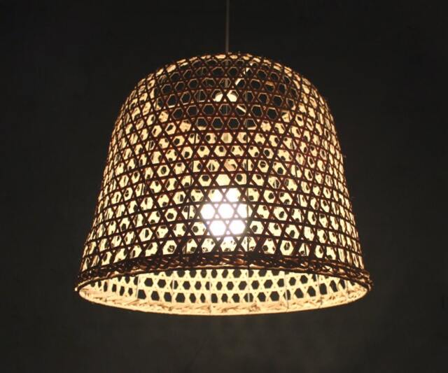 "Natural Rattan Pendant Lights, Rural Lighting, Countryside Ceiling Width 19.7"" X Height 15.7" - image 1