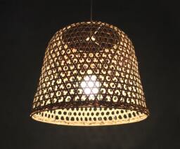 "Natural Rattan Pendant Lights, Rural Lighting, Countryside Ceiling Width 19.7"" X Height 15.7" - thumbnail 1