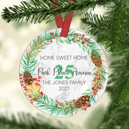 Personalised New Home Christmas Ornament, Wreath Frame - thumbnail 2