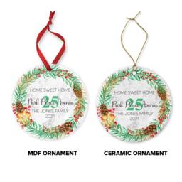 Personalised New Home Christmas Ornament, Wreath Frame - thumbnail 4