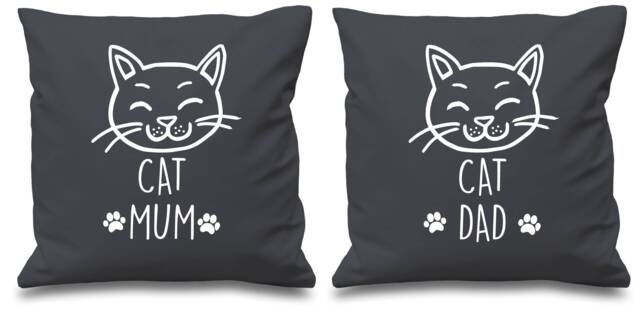 Cat Couples Cushion Covers Mum Dad Birthday Christmas Valentines Anniversary - image 1
