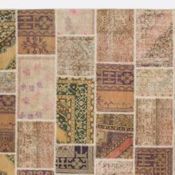 8' X 10' Handmade Turkish Patchwork Rug, Natural & Undyed, 245 305 cm - thumbnail 3