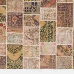 8' X 10' Handmade Turkish Patchwork Rug, Natural & Undyed, 245 305 cm - thumbnail 2