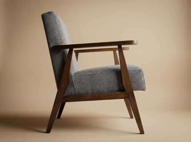 Fn1 Solid Oak Armchair Stained in Walnut With Footstool - Many Upholstery Colours Dark Wood - image 1