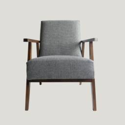 Fn1 Solid Oak Armchair Stained in Walnut With Footstool - Many Upholstery Colours Dark Wood - thumbnail 4