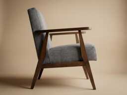 Fn1 Solid Oak Armchair Stained in Walnut With Footstool - Many Upholstery Colours Dark Wood - thumbnail 1