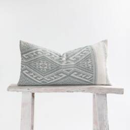 Handspun Kilim Pillow Cushion 12x24, Ethnic Woven Throw - thumbnail 1