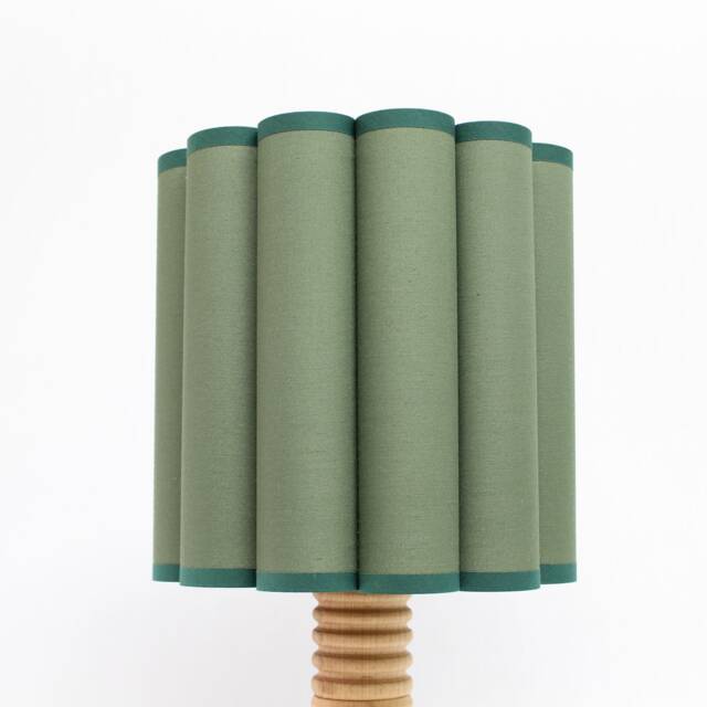 Handmade Dark Green Fabric Drum Lampshade, Custom Size - image 1