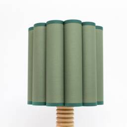 Handmade Dark Green Fabric Drum Lampshade, Custom Size - thumbnail 1