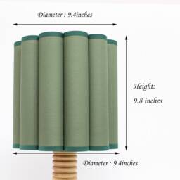 Handmade Dark Green Fabric Drum Lampshade, Custom Size - thumbnail 2