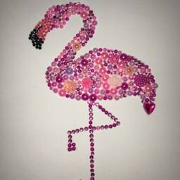 Flamingo, Wall Art, Embellished, Sparkly, Bespoke, Handmade, Mother's Day, Gift For Her, Mum, Mummy - thumbnail 2