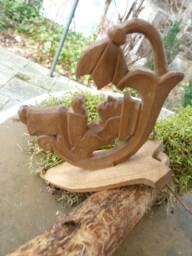 Sculpture, Boy, Bellflower Vintage, Wood, Wall - thumbnail 2